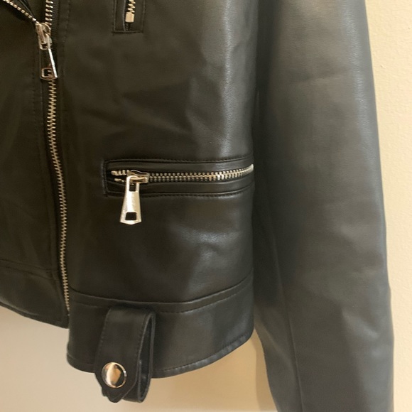 Black Faux Leather Jacket #163 - Picture 9 of 15
